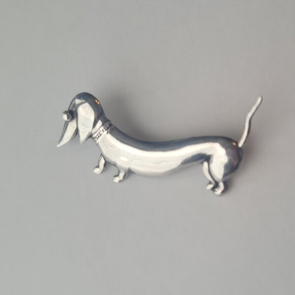 Dachshund Weenie Dog Sterling Pin Silver Doxie Dog Parra Mexico - Picture 2 of 10